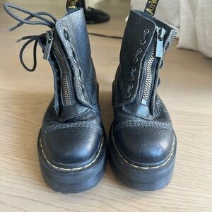 Dr. Martens SINCLAIR MILLED NAPPA LEATHER PLATFORM BOOTS, worn twice